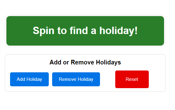 random holiday generator